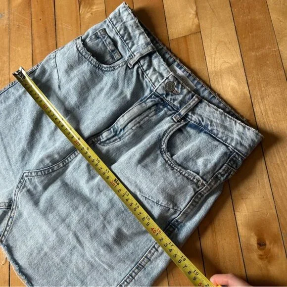 Dynamite Sz S Denim Acid Wash Raw Hem Mini Skirt - Picture 9 of 10